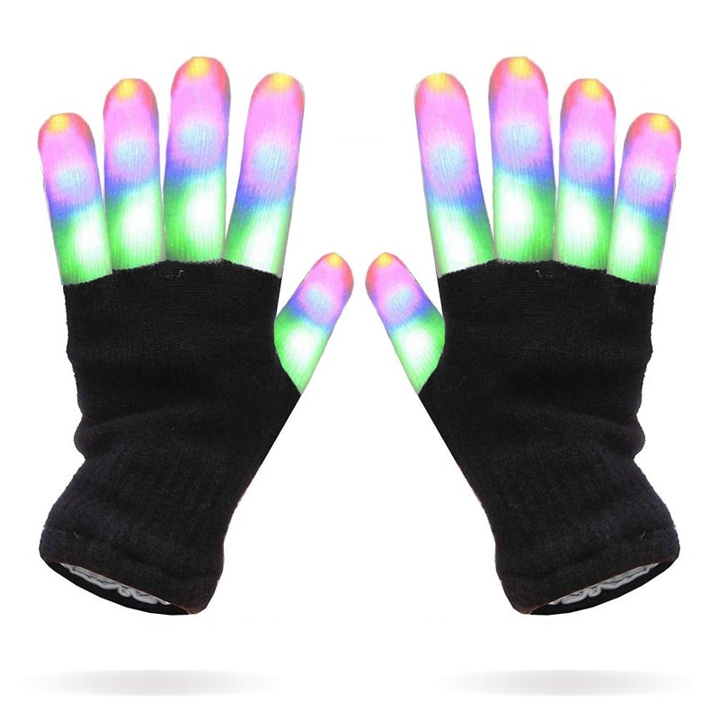 Luwint LED Colorful Flashing Finger Lighting Gloves, Glow Rave Cool Toys for Adult Teens - Image 1